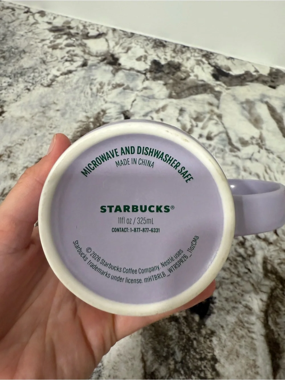 Starbucks 2026 Pastel Lavender and Green  Accent, Ceramic Mug with Mermaid Logo